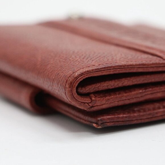 Chanel Red Caviar Leather Billfold Vintage 2005 Wallet - Picture 4 of 16